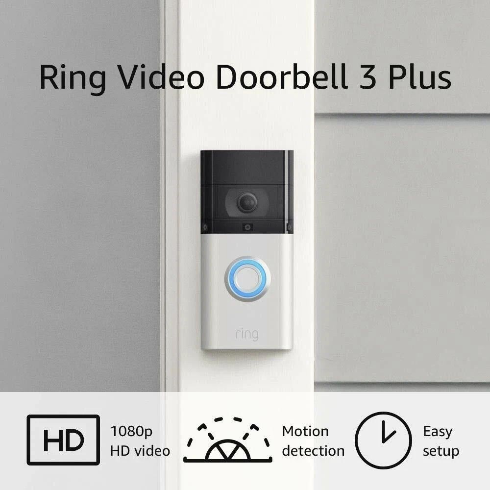 Ring Video Doorbell 3 Plus Amazon Sealed 1080p WiFi Motion Pre‑Roll Preview